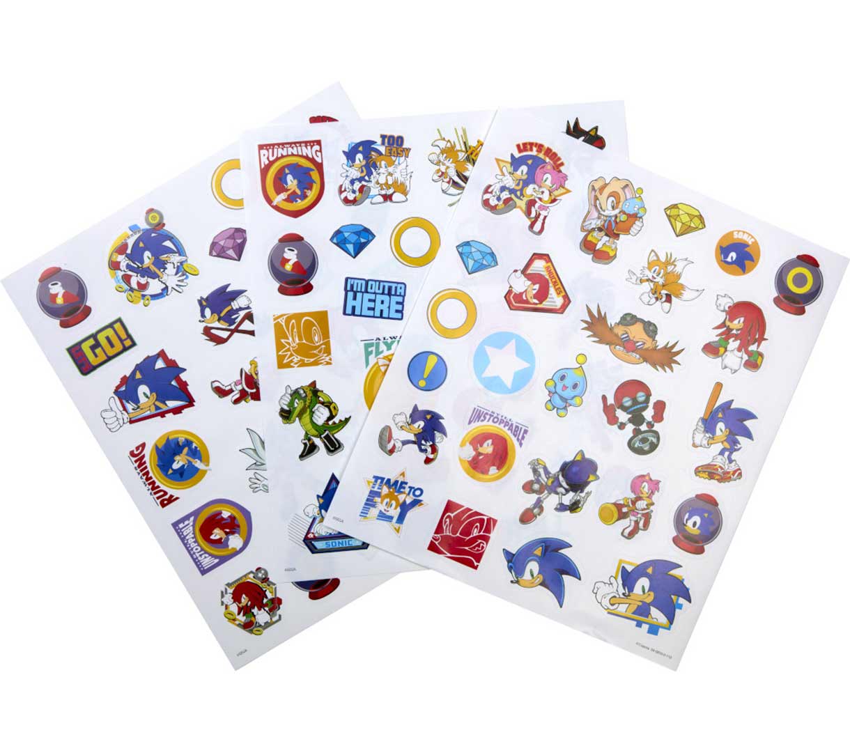 Sonic the Hedgehog Color and Sticker Activity Set stickers.