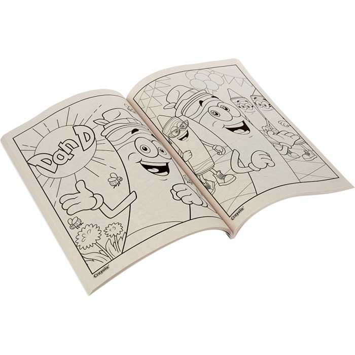 Limited Edition Coloring Book & Stickers, 96 Pages open to center of book.