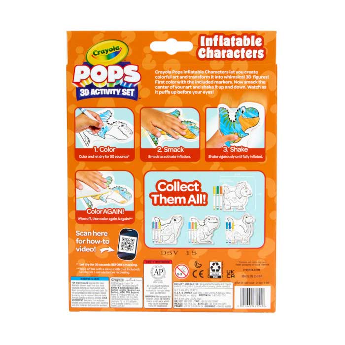 POPs 3D Activity Set, Dinosaurs back view.