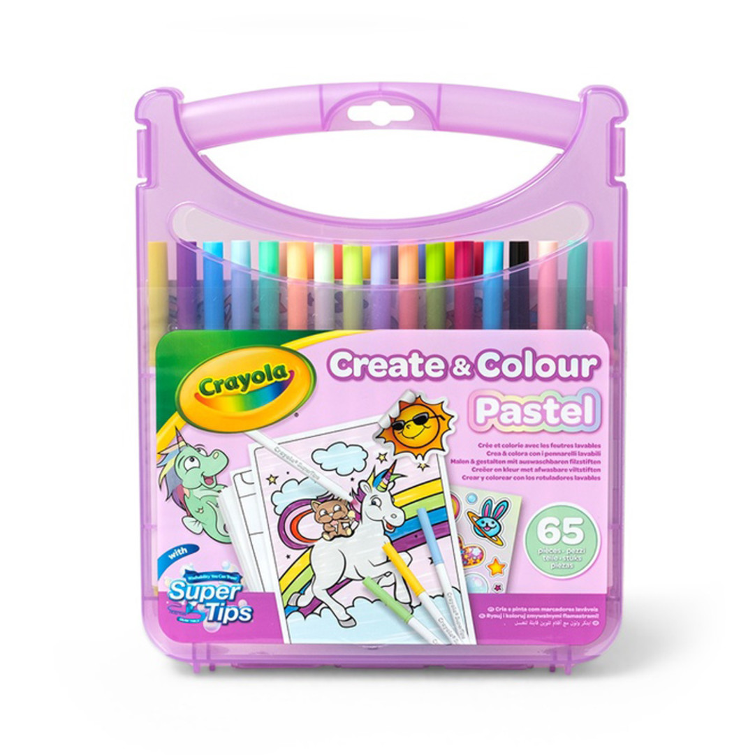 Set Valigetta Pennarelli Lavabili Supertips - Pastel vista frontale