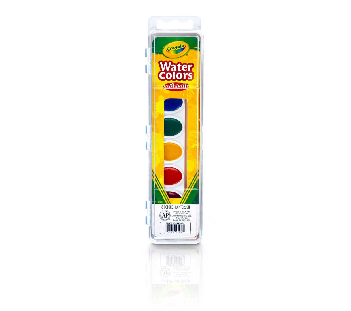 Artista II Watercolor Paints  8 count front view
