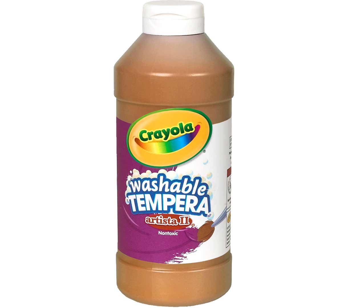 Artista II Washable Tempera Paint  16oz brown front view