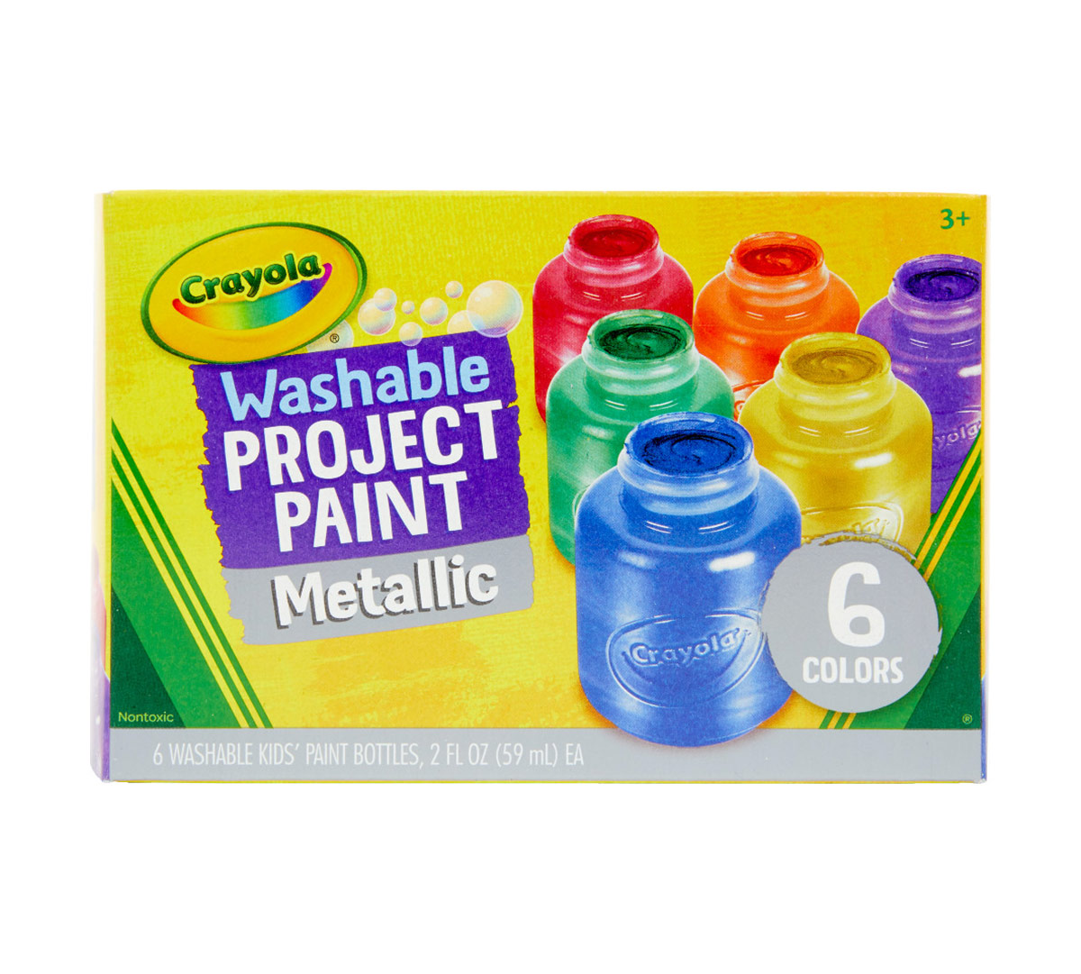 Washable Metallic Paint  6 Count Front View