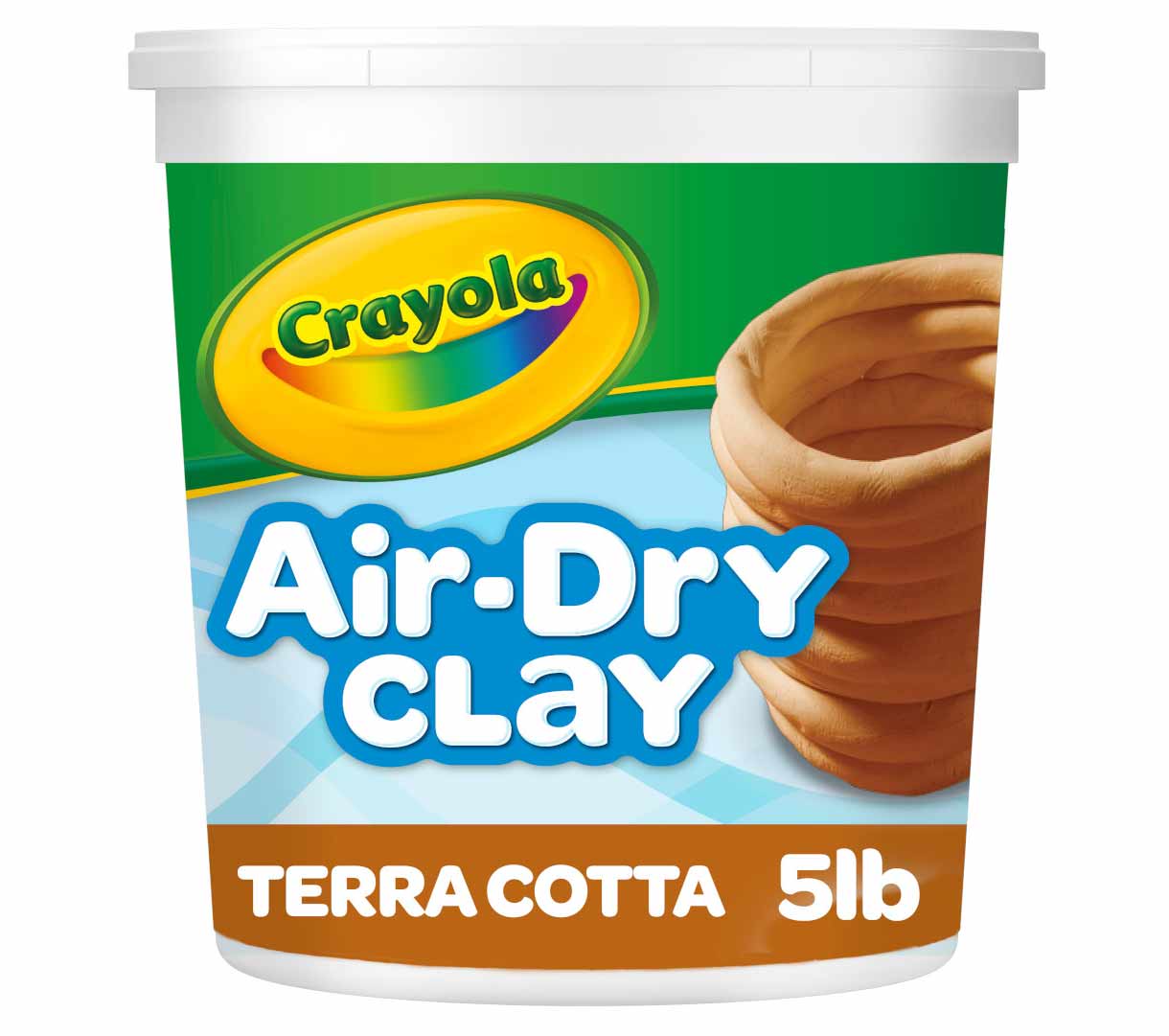 5lb Air Dry Clay Resealable Bucket - Terra Cotta front view.