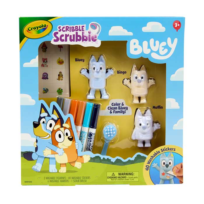 Scribble Scrubbie Bluey Deluxe Set front view.