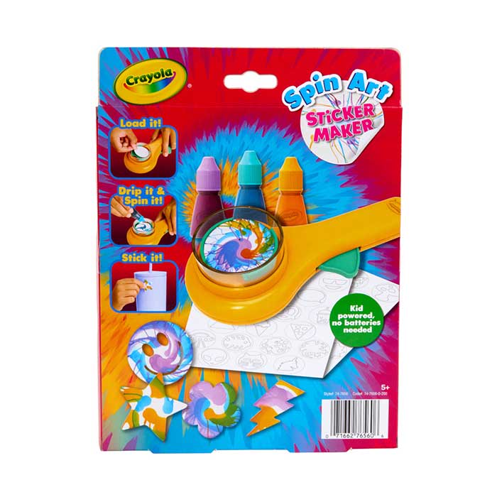 Spin art sticker maker. back view.