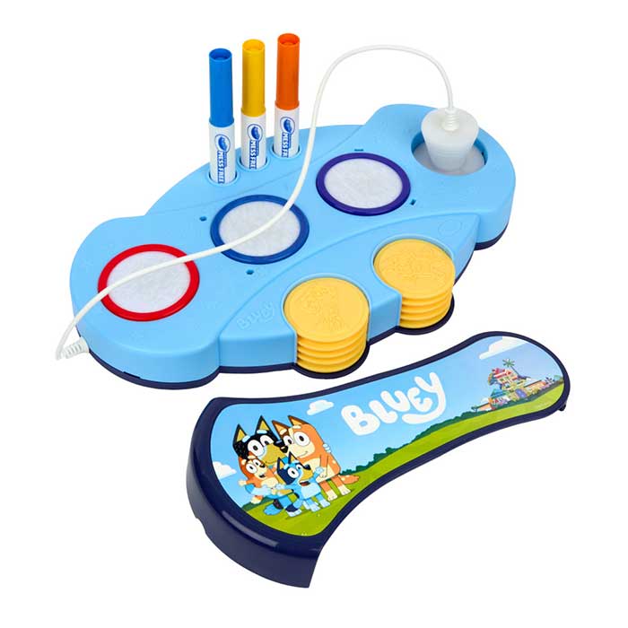 Color Wonder Mess Free Stamper Set, Bluey stamper unit with ink pad cover removed.