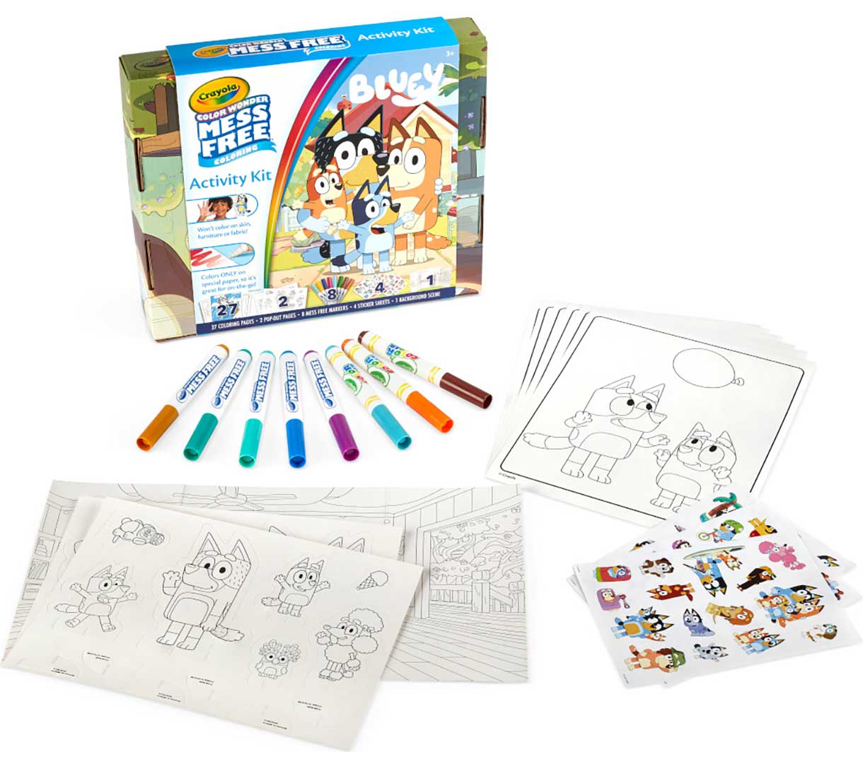 Color Wonder Mess Free Bluey Activity Kit packaging and contents