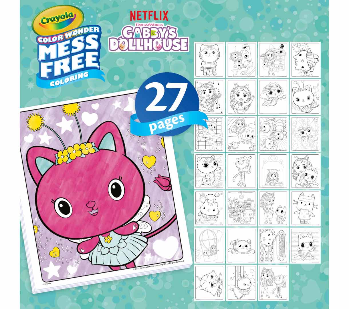 Color Wonder Mess Free Activity Kit Gabby's Dollhouse. Netflix. Gabby's Dollhouse. 27 Pages. Preview of all coloring pages.