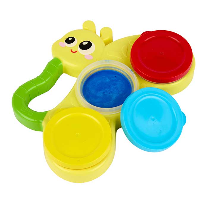 Butterfly Fingerpaint Palette contents. Paint cup open.