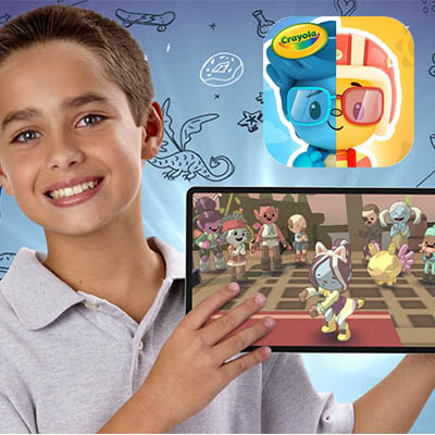 Boy playing Crayola Adventures