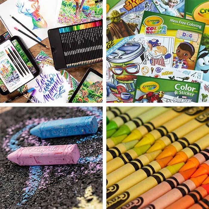 Variety of art supplies