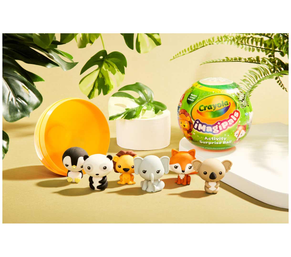 ImagiPals  Animal Kingdom surprise ball open on table with entire assorment shown