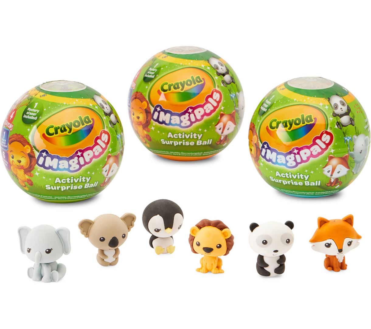 3 ImagiPals  Animal Kingdom surprise balls packaging and complete collection.