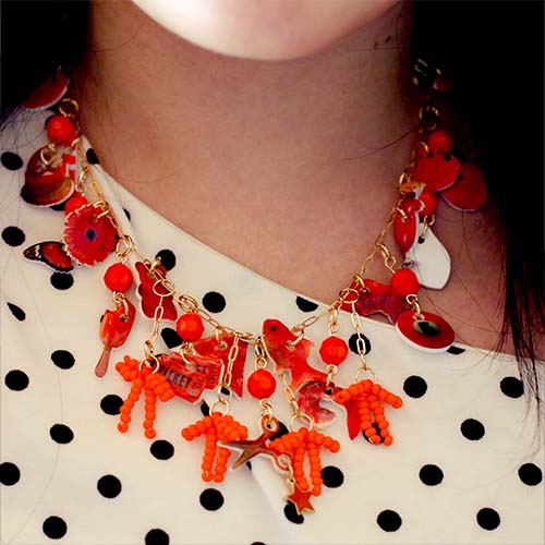 Red necklace art