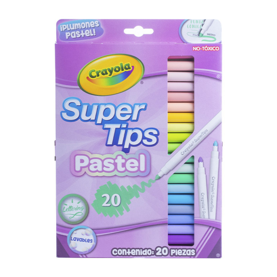 20 Plumones Supertips Pastel Front view