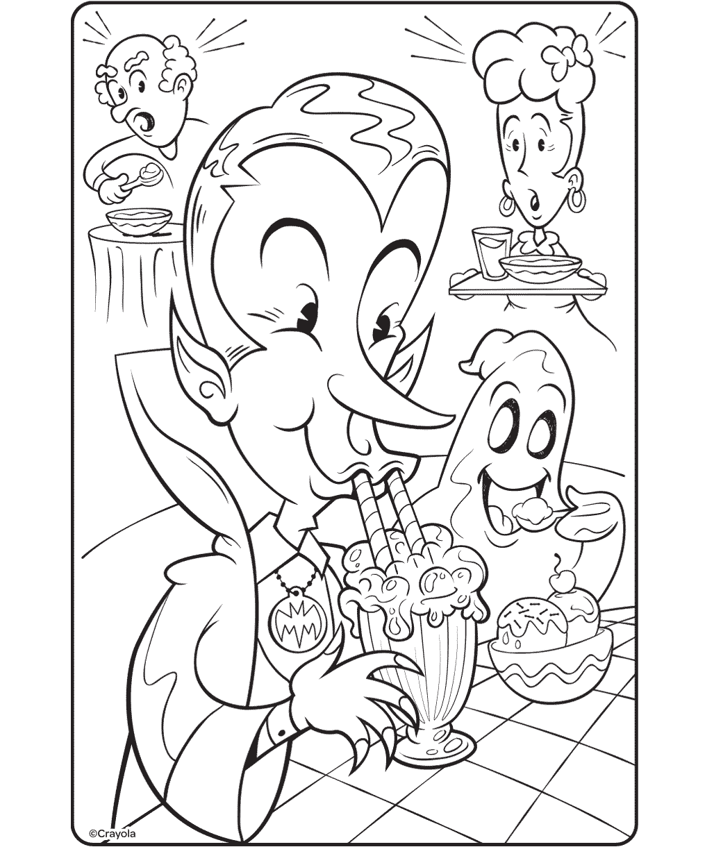 Halloween Vampire Coloring Page